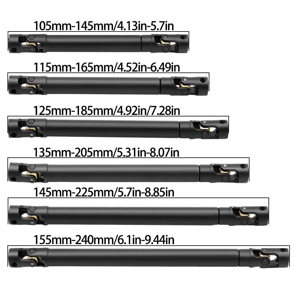 금속 내부 스플라인 드라이브 샤프트 유니버설 조인트 구동축, 1/10 RC 자동차 크롤러 축 SCX10 글래디에이터 YK4082 TRX4 TF2 D110 용