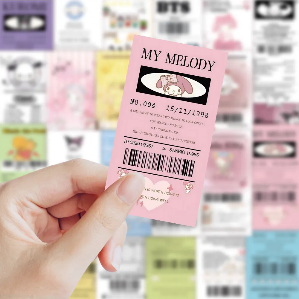 산리오 마이멜로디 만화 스티커, 일기 스크랩북 냉장고 기타 전화 노트북 자전거 DIY 방수 데칼, 10 30 60 개