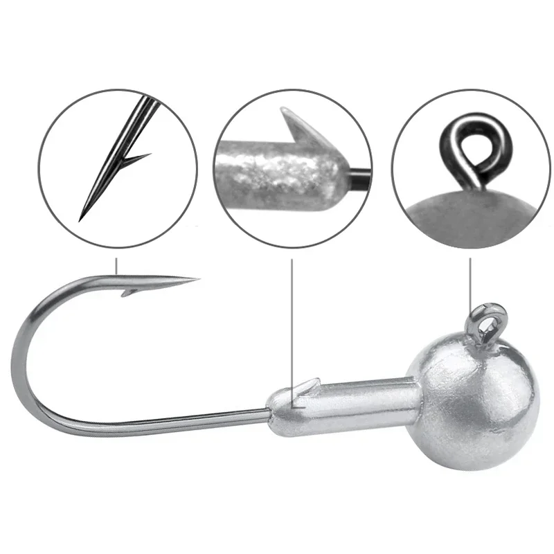 크랭크 지그 헤드 후크 1g 1.8g 3.5g 5g 7g 낚시 후크 리드 헤드 지그 루어 하드 베이트 소프트 웜 지그 후크, 소프트 웜 낚시용, 5 개