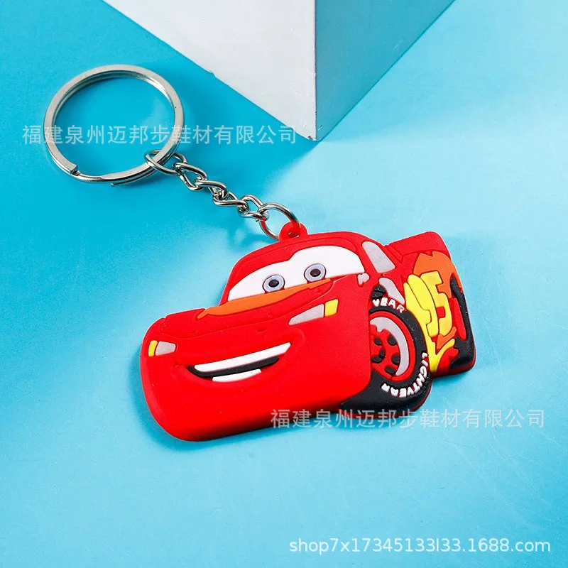Disney Pixar Cars Lightning McQueen Mater Jackson Glass Cabochon Keychain Bag Car Key Chain Ring Holder Charms Keychains Gift