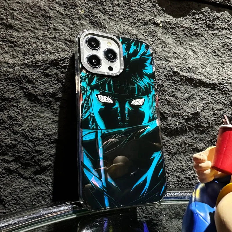 휴대폰 케이스, 레이저 그라디언트 색상, 나루토, 카메룬, 아이폰용, 아이폰 14, 13, 12 프로 맥스용, 후면 커버