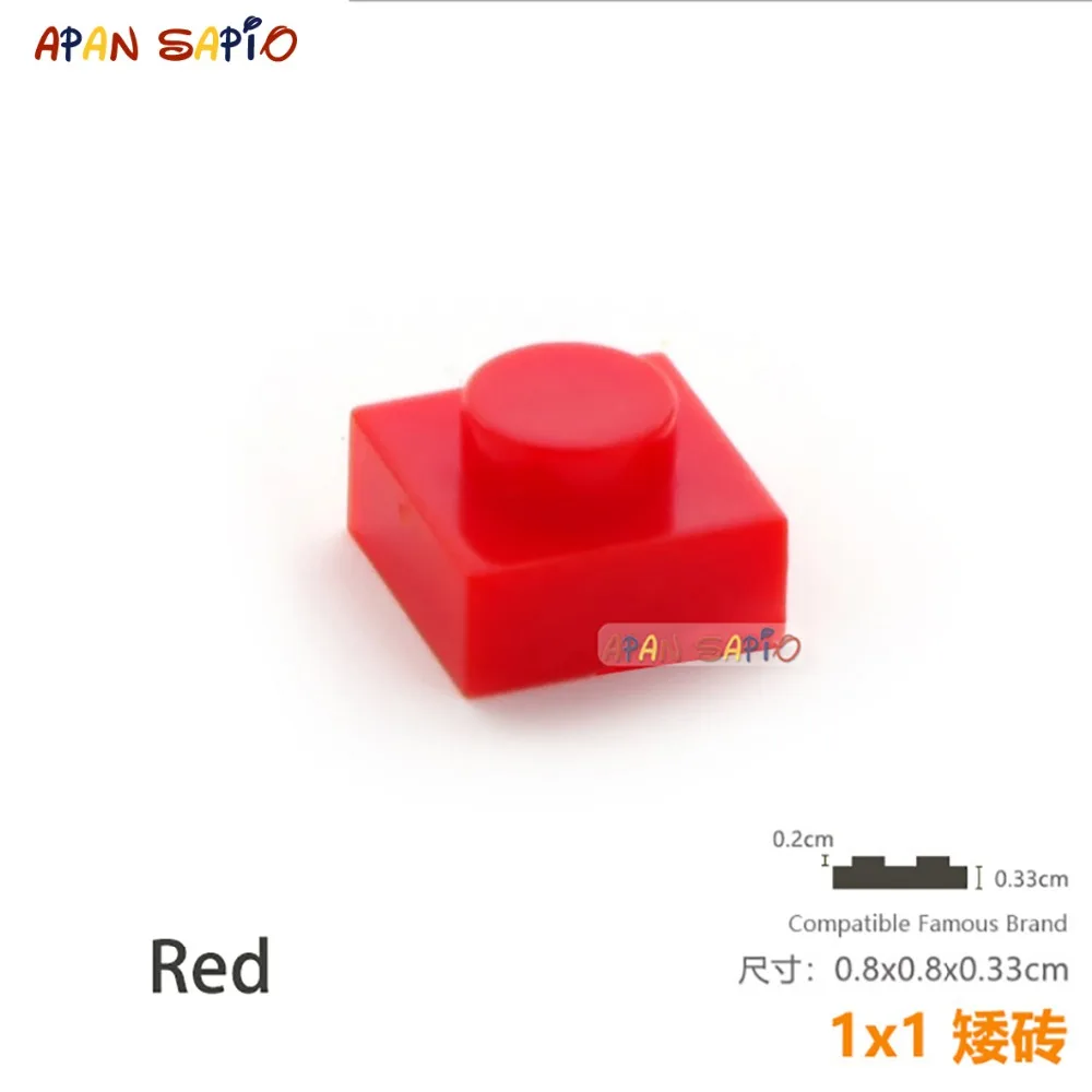 DIY 블록 빌딩 벽돌 얇은 1x1 교육용 조립 장난감 어린이용, 3024 호환 크기, 100 개/묶음