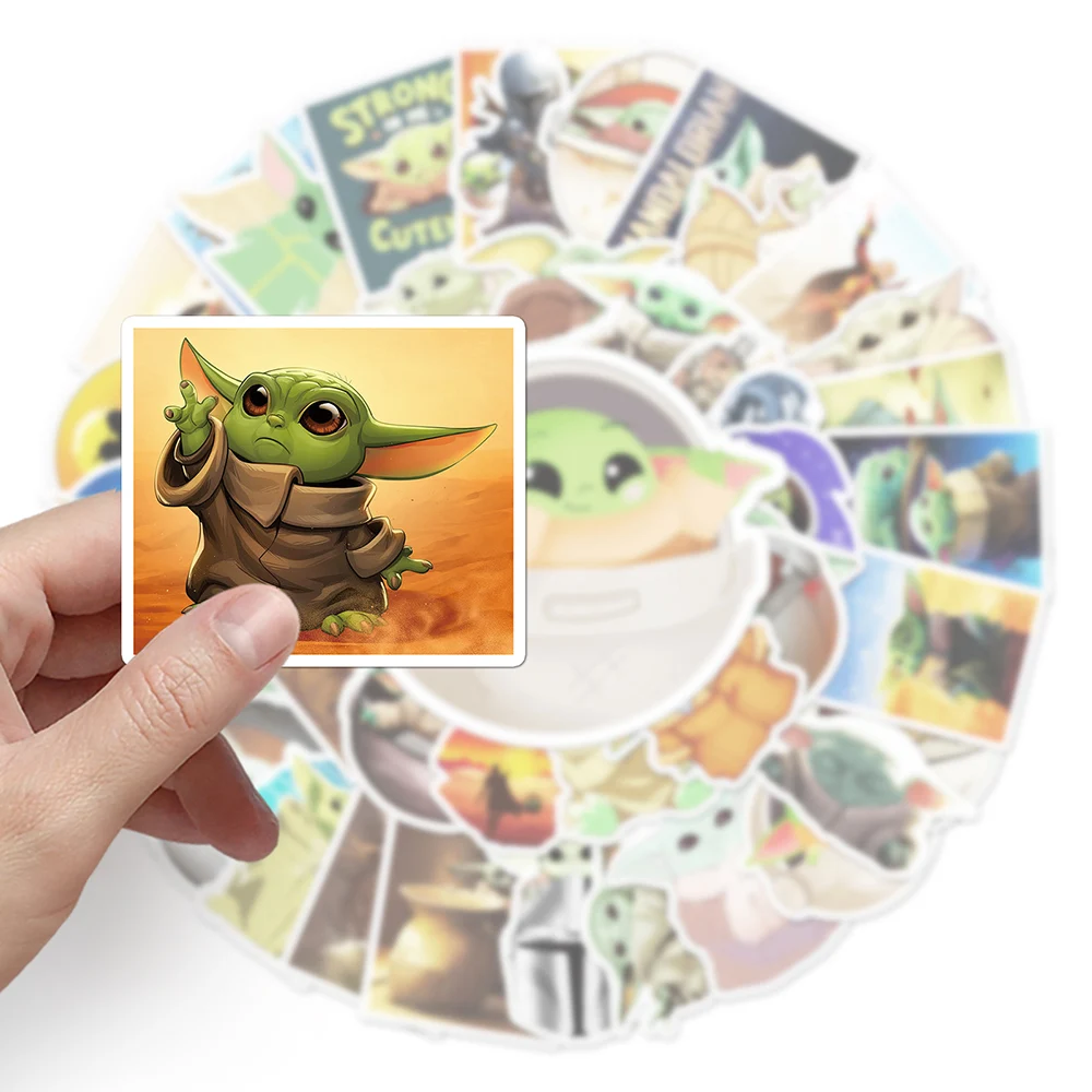 10/30/50pcs 디즈니 스타 워즈 귀여운 만화 아기 요다 스티커 데칼 DIY 노트북 스크랩북 전화 수하물 방수 스티커 아이 장난감