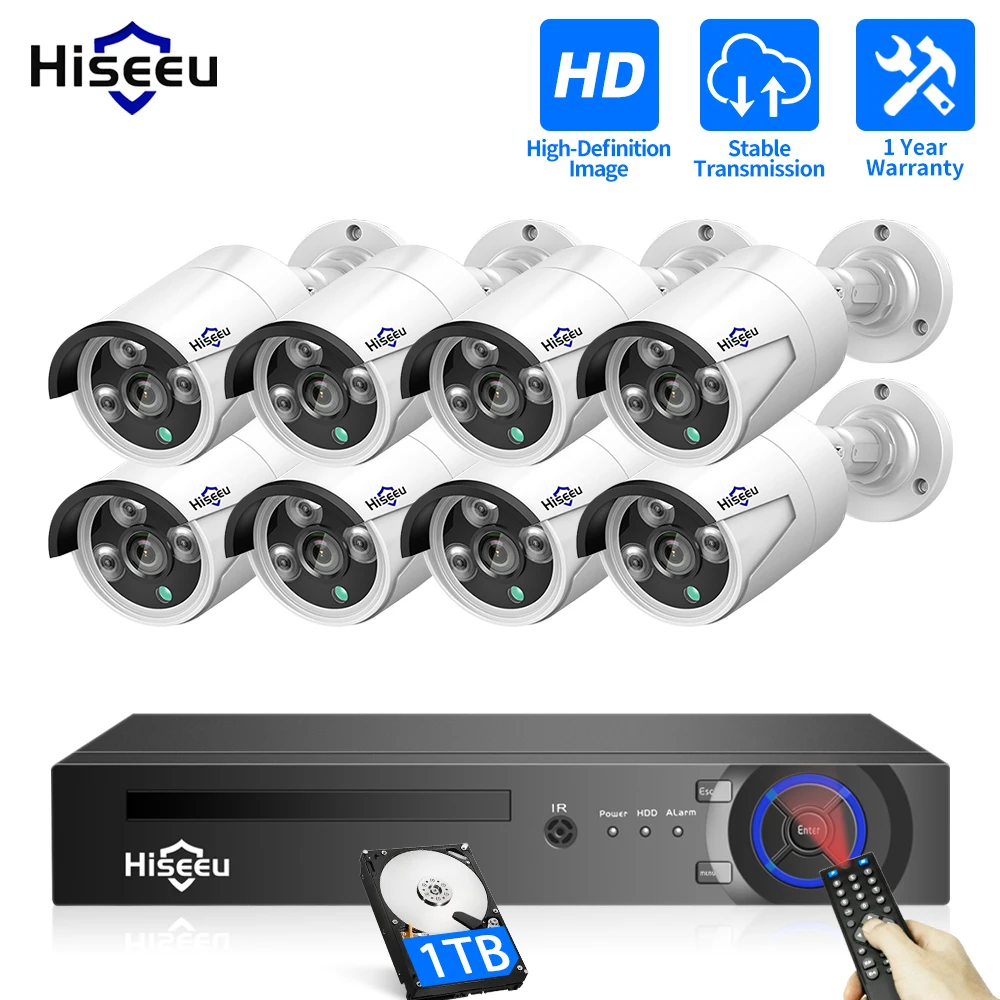 Hiseeu POE 보안 감시 카메라 시스템 키트 세트, 방수 오디오 레코드, IP 홈 CCTV 비디오, NVR, 5MP, 3MP, H.265, 8CH title=Hiseeu POE 보안 감시 카메라 시스템 키트 세트, 방수 오디오 레코드, IP 홈 CCTV 비디오, NVR, 5MP, 3MP, H.265, 8CH 