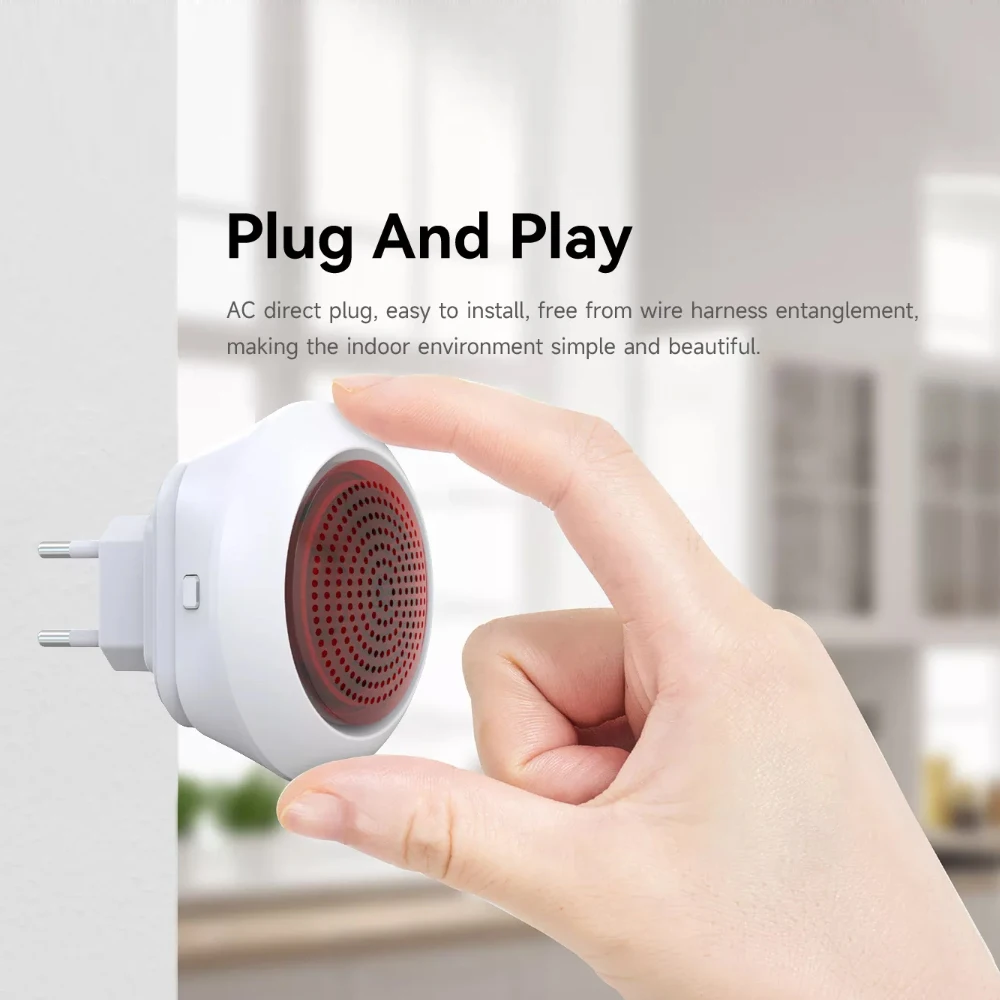 IAlarm 투야 지그비 3.0 사이렌 알람, 스마트 홈 보안 알람, 사운드 플래시 플러그 재생, 무선 사이렌 경적 연결 경보 시스템