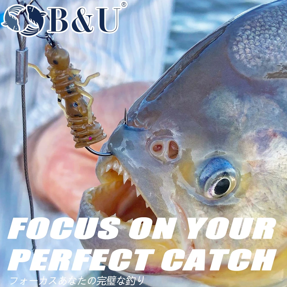 B & U 애벌레 소프트 낚시 미끼 인공 미끼 실리콘 Wobblers For Pike Swimbait Jigging Plastic Baits Worm