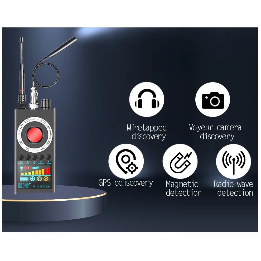 K19 도청 숨겨진 카메라 탐지기, RF 무선 Gsm 사운드 신호 도청 GPS 추적기, 스파이 캠 버그 탐지기, 신제품