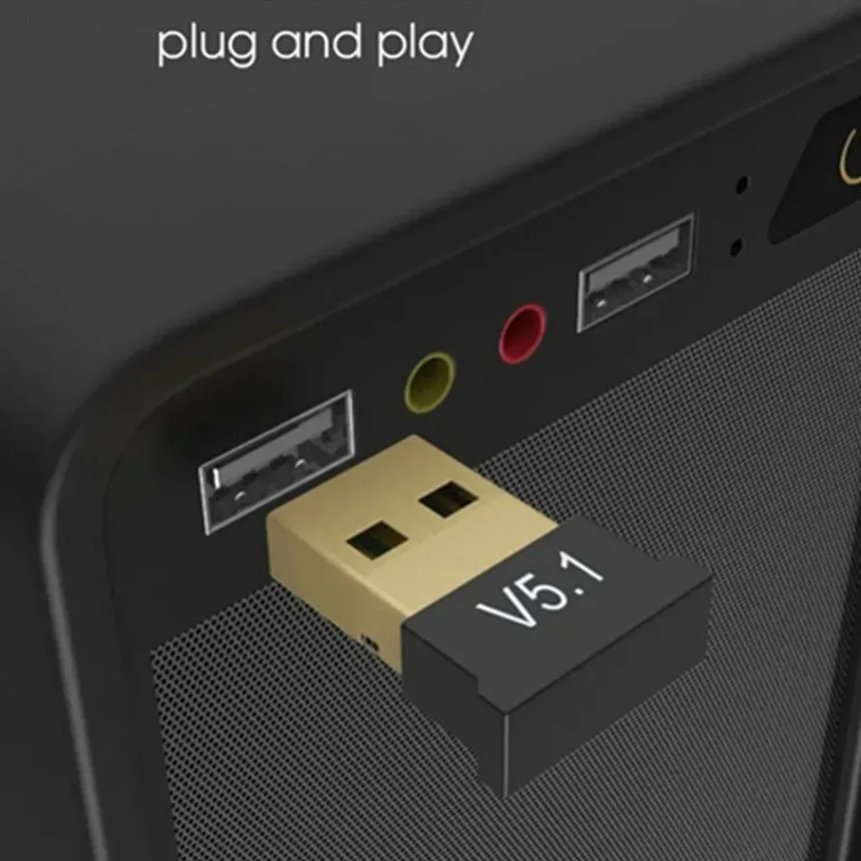 USB 블루투스 5.1 어댑터 송신기 리시버, 오디오 블루투스 동글, PC 노트북 컴퓨터용 무선 USB 어댑터, 블루투스 V5.3