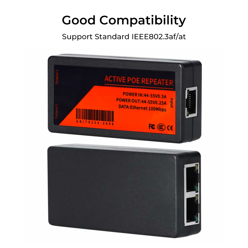 2 포트 PoE 익스텐더 ip 포트용 100Mbps poe 익스텐더 최대 확장 120m 전송 익스텐더 ip 카메라용