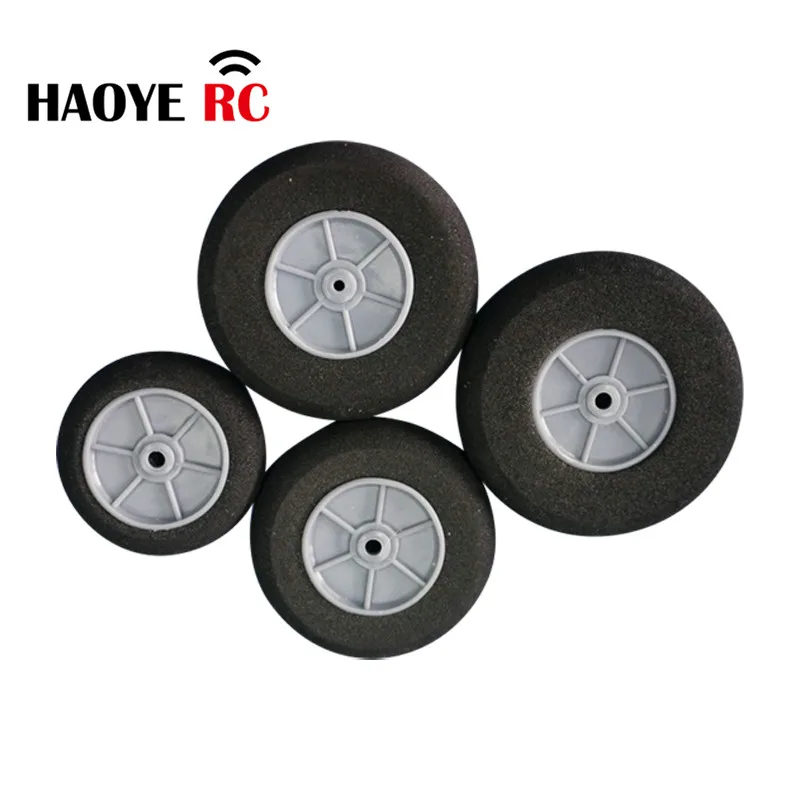Haoye 고품질 비행기 바퀴 직경 25mm, 30mm, 40mm, 50mm, 60mm, 70mm, 80mm, 90mm, 100mm, 110mm RC 모델, 스폰지 휠, 타이어 랜딩 기어, 로트 당 2 개
