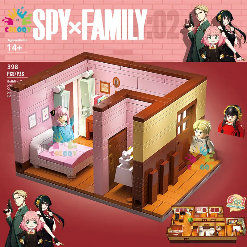 인기 애니메이션 아르니아 스파이 x 가족 거실 빌딩 블록, 미니 액션 피규어 하우스 브릭 장난감, 어린이 크리스마스 선물