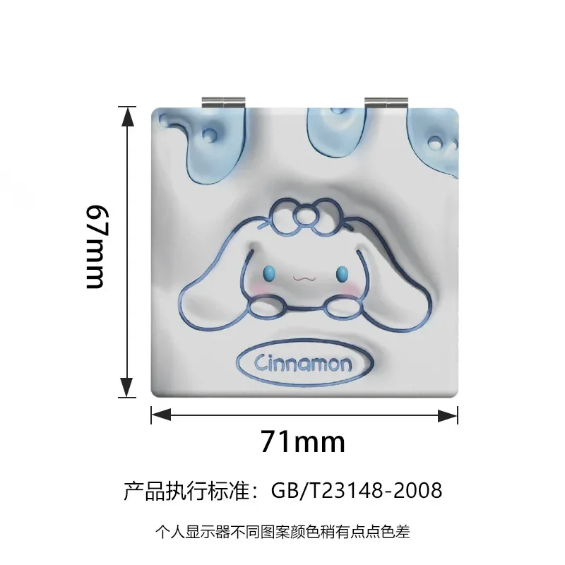 헬로 키티 산리오 미러 휴대용 접이식 거울, 애니메이션 시나모롤 쿠로미, 마이 멜로디, 양면 패턴, 메이크업 소녀 선물