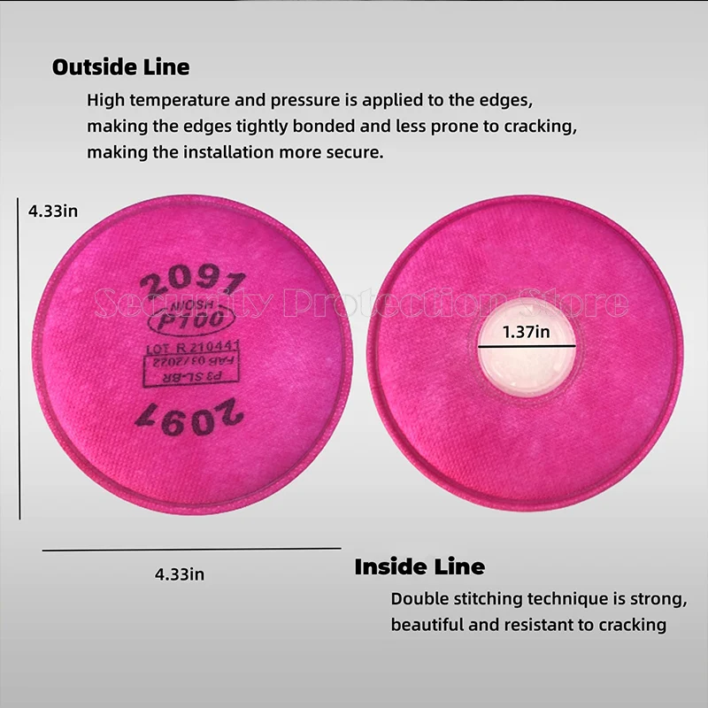 2097/2091 페인팅 스프레이 산업용 미립자 P100 필터, 3m 6200 7502 시리즈 가스 마스크 필터