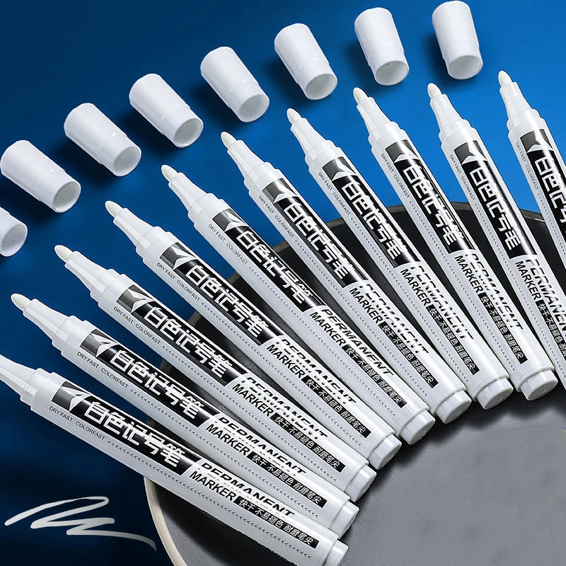 Haile 영구 유성 흰색 마커 펜, 방수 타이어 페인팅, 그래피티 환경 젤 펜, 노트북 드로잉 용품, 1/3 개