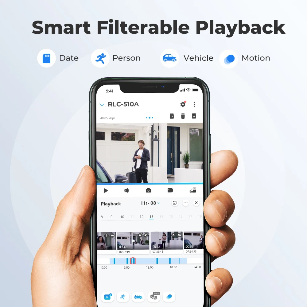 Reolink 스마트 보안 카메라, 야외용 적외선 야간 투시경, 돔 IP 캠, 사람 및 차량 감지 감시 카메라, 5MP PoE