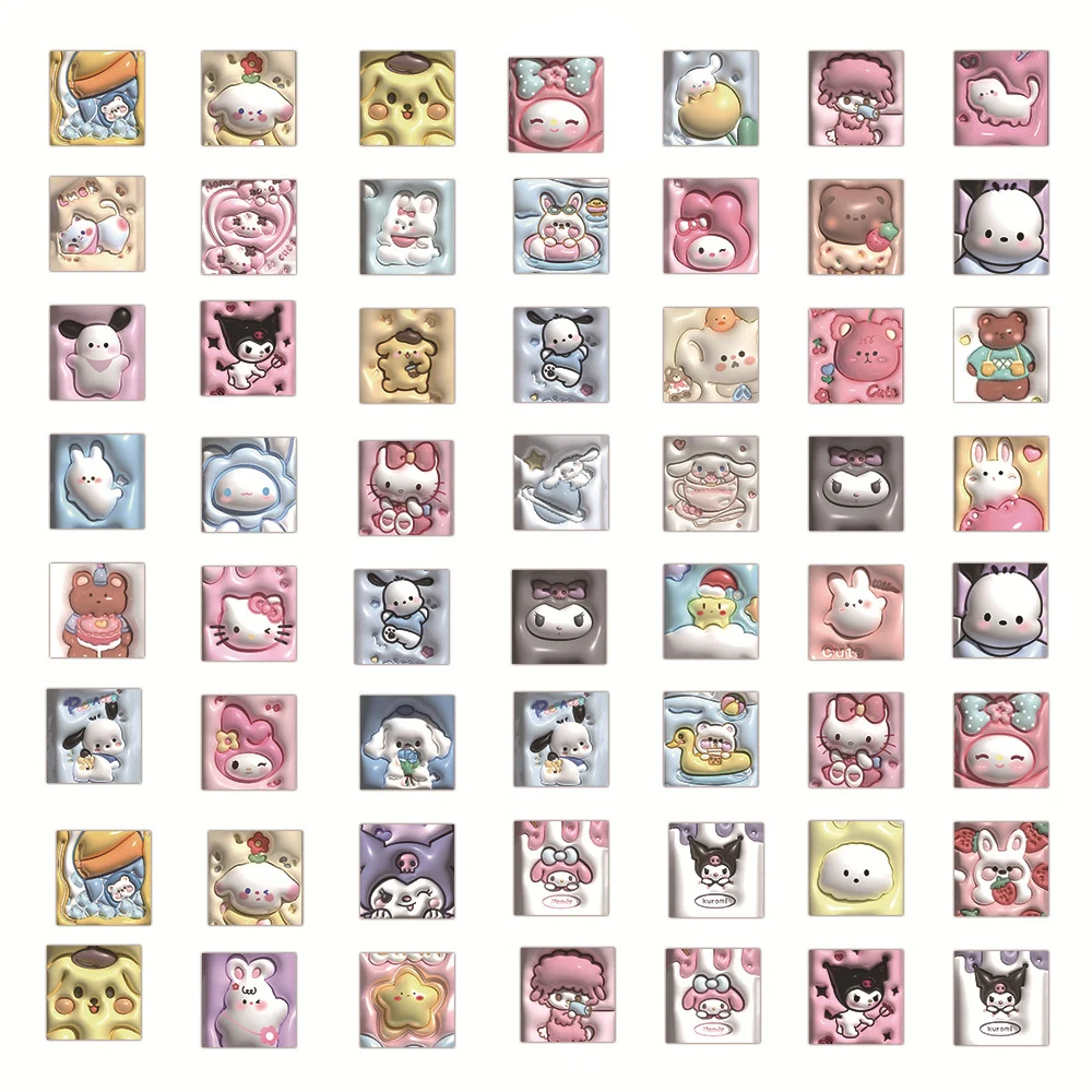 카와이 포챠코 쿠로미 스티커 10/30/63 개, 시나모롤 산리오 스티커 노트북 오토바이 문구 장식 데칼 장난감