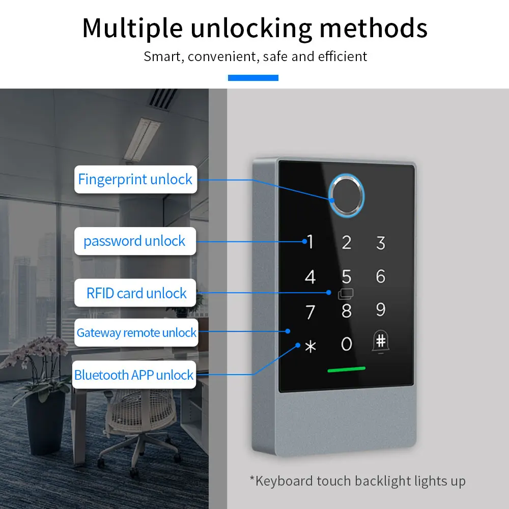 TTLOCK K3/K3F 지문 접근 제어 도어 시스템 오프너, 인터콤 NFC 블루투스 전기 게이트 키패드, 13.56Mhz RFID 카드