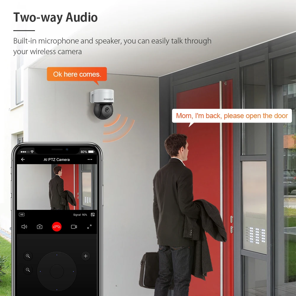 INQMEGA-5mp Tuya 아웃도어 PTZ 카메라 Ai 인간 감지 자동 추적 보안 CCTV 카메라 구글 홈 알렉사 와이파이 IP, 무선 IP 카메라 클라우드 Wifi