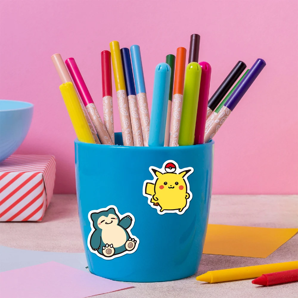 귀여운 애니메이션 포켓몬 스티커, 어린이 장난감, 방수 그래피티 노트북, 오토바이 문구 장식 스티커, 10 개, 30 개, 50 개, 100 개