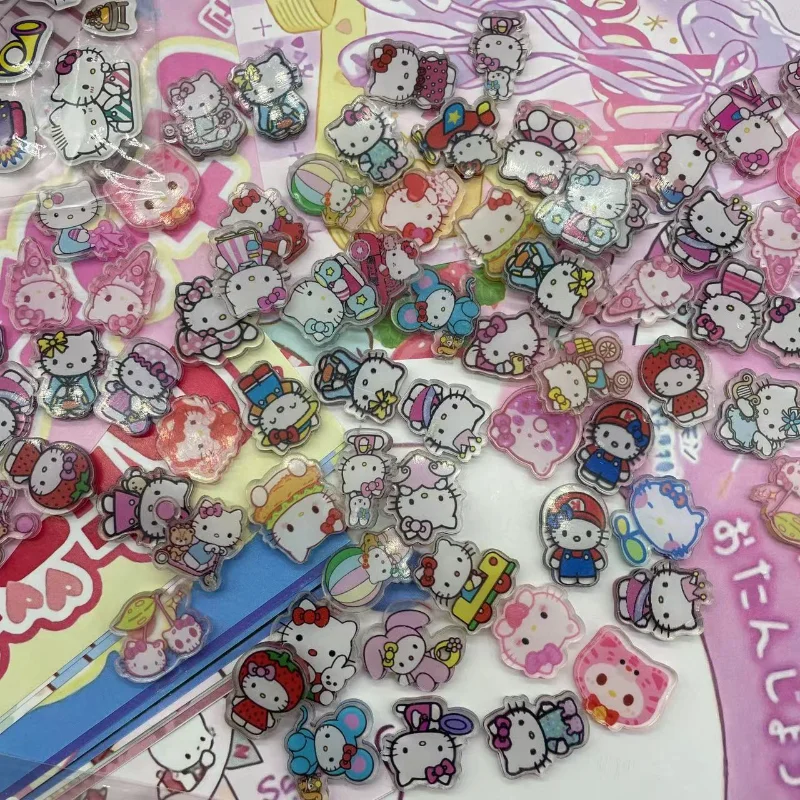 헬로키티 아크릴 DIY 포켓몬 만화, 산리오 멜로디 스페이드 피카츄, 일본 애니메이션 스티커, 귀여운 퍼즐 그림