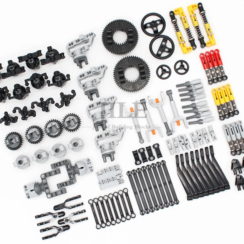 MOC 스티어링 볼 차축 충격 흡수 장치 자동차 휠 허브 홀더와 호환 Mindstorms 빌딩 벽돌 블록 기술 대량 세트