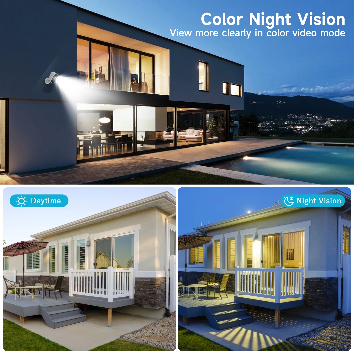 XVIM 5MP 보안 보호 감시 카메라 4MP 실외 IR 야간 투시경 모션 감지 보안 홈 Wi-Fi HD IP 카메라