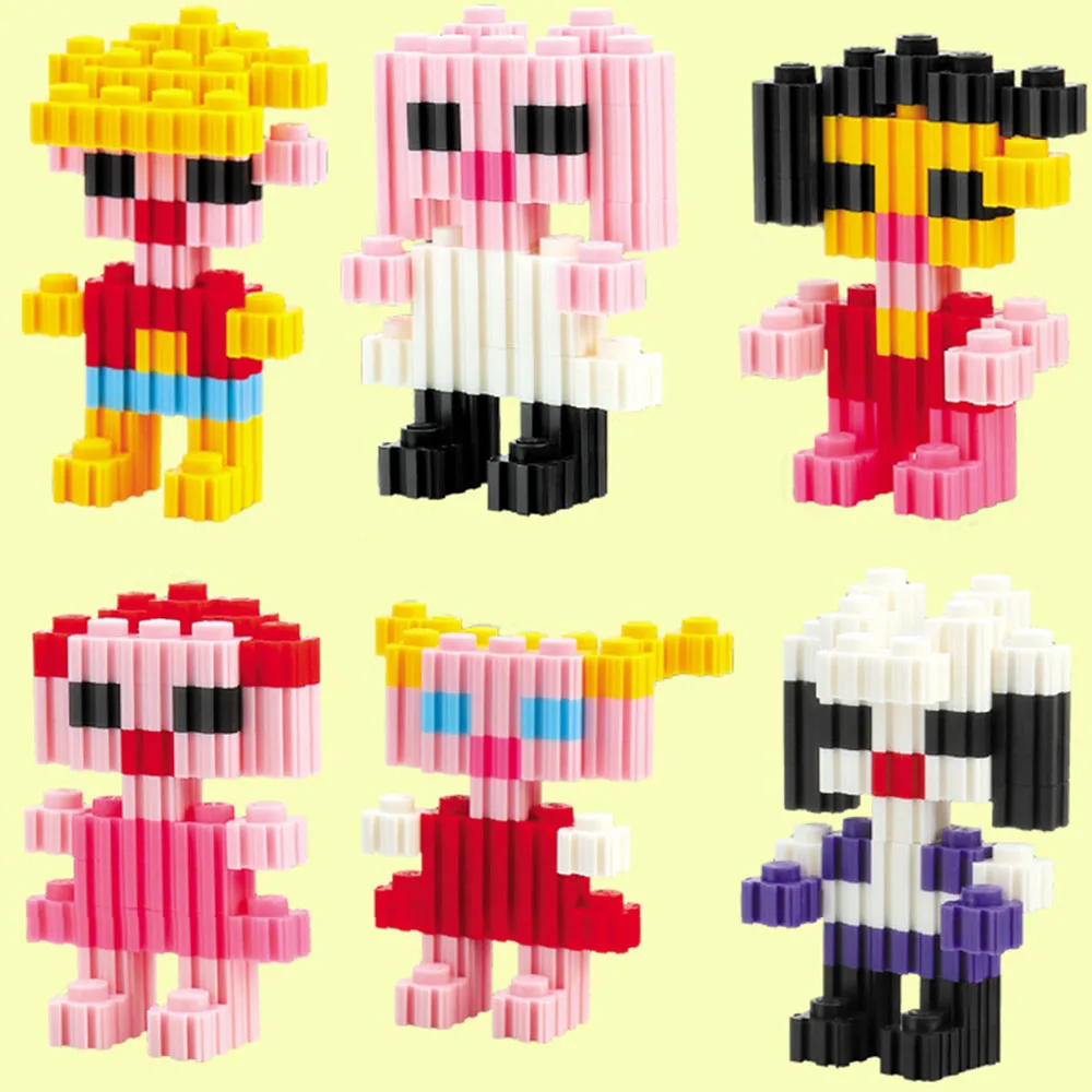 마당 500 개 15 색 DIY 미니 다이아몬드 블록 플라스틱 큐브 빌딩 블록 벽돌 교육 장난감 게임 빌딩 블록 어린이