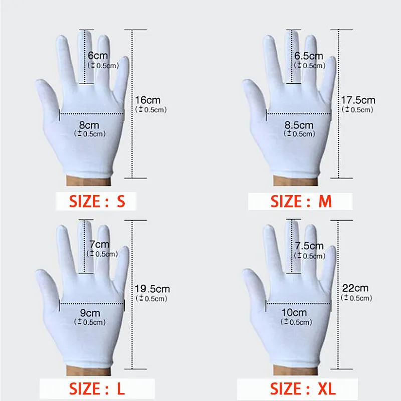 흰색 노동 보험 면직물 얇은 에티켓 Wenwan 품질 검사 장갑, 24 개/12 쌍