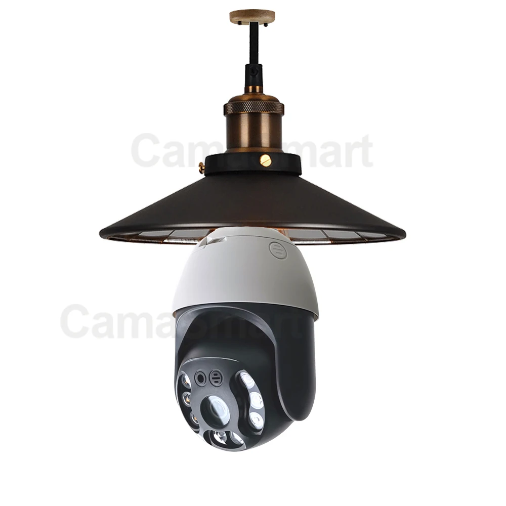 4MP / 5MP Tuya 전구 램프 카메라 와이파이 IP PTZ 야외 비디오 감시 인체 모션 감지 컬러 야간 투시경 홈 보안