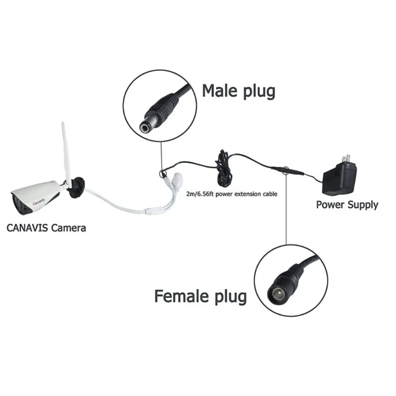 가정용 CCTV 카메라 LED 스트립용 DC 연장 케이블, 암-수 플러그, 전원 어댑터 코드, 1M 1.5M 3M 5M 3.5mm X 1.35mm, 5V 2A