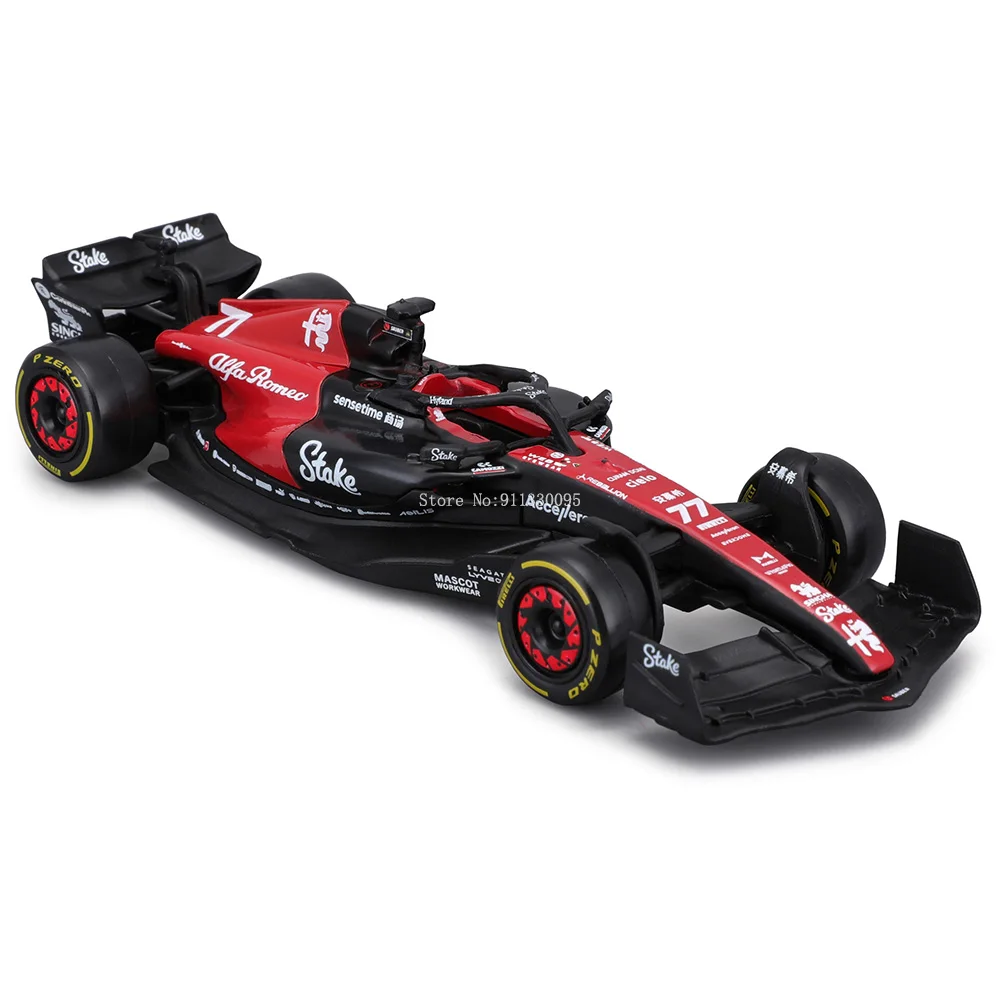 Bburago 1:43 Alfa Romeo F1 팀 스테이크 2023 C43 #24 Zhou Guanyu #77 Valtteri Bottas 합금 자동차 다이 캐스트 모델 장난감 수집품