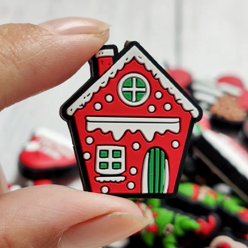 크리스마스 실리콘 초점 비즈 BPA 프리 실리콘 아기 DIY 젖꼭지 체인 클립 비즈, 신생아 장난감 보석 액세서리, 10 개