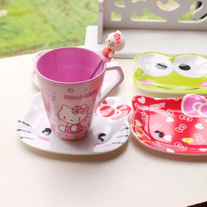 산리오 애니메이션 멜로디 개구리 세라믹 식기, 작은 쌍둥이 별 만화, 귀여운 과일 접시, 케이크 스낵 접시, 가정 다이닝 접시