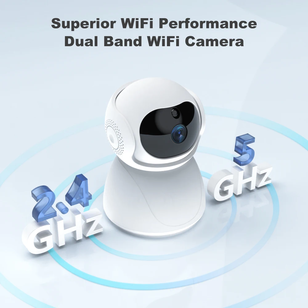 5Ghz 2.4G 듀얼 밴드 1080P WiFi 무선 자동 추적 베이비 모니터 PTZ 보안 감시 CCTV 미니 YIIOT 카메라 Alexa Google