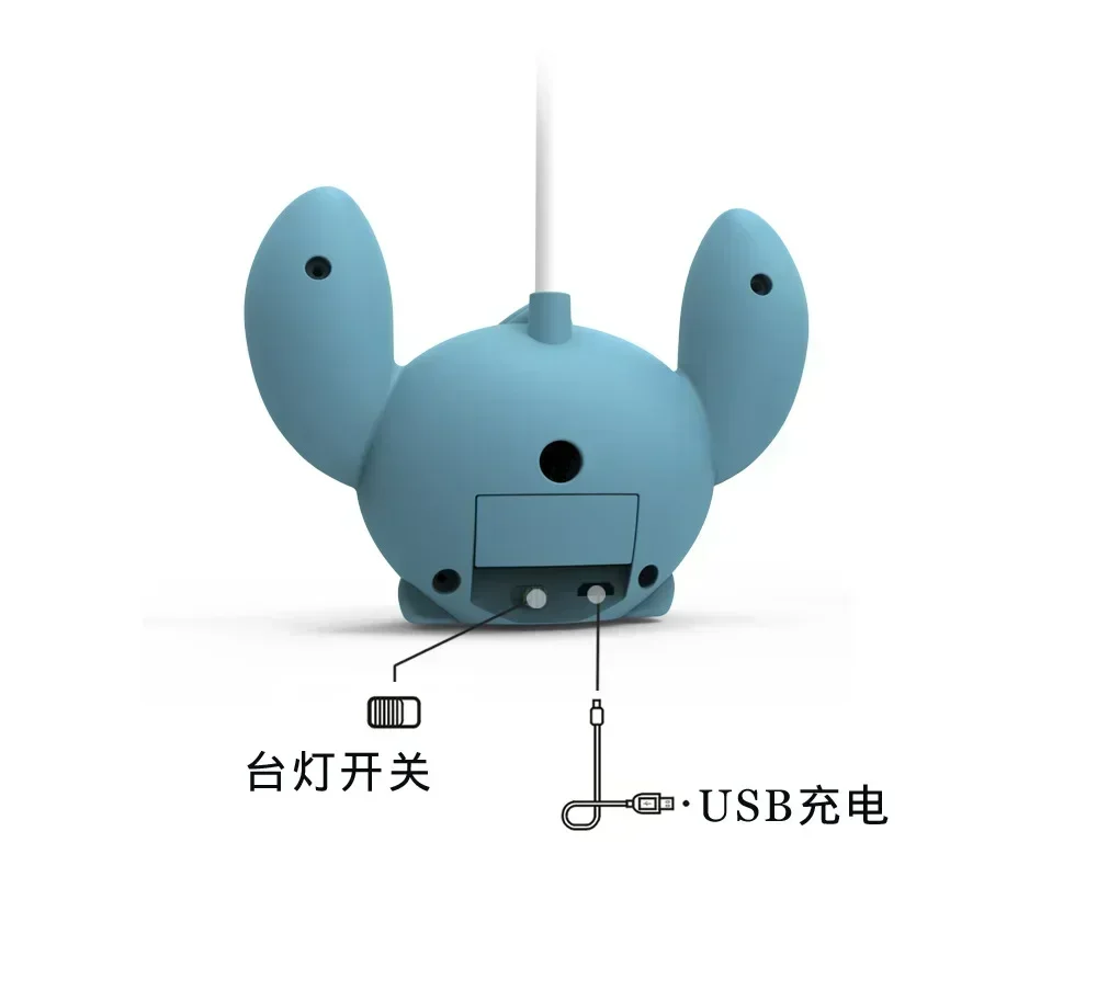 디즈니 스티치 만화 LED 책상 조명, 학생 눈 보호 독서 조명, 연필 샤프닝 학습 조명, 침실 침대 옆