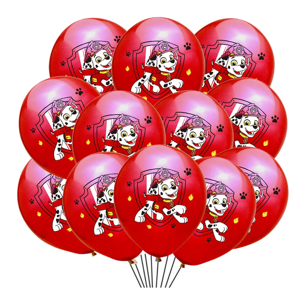 PAW 순찰 만화 파티 용품 라텍스 풍선 세트, 애니메이션 피규어, 어린이 생일 장식 파티, 가족 축제, DIY 선물