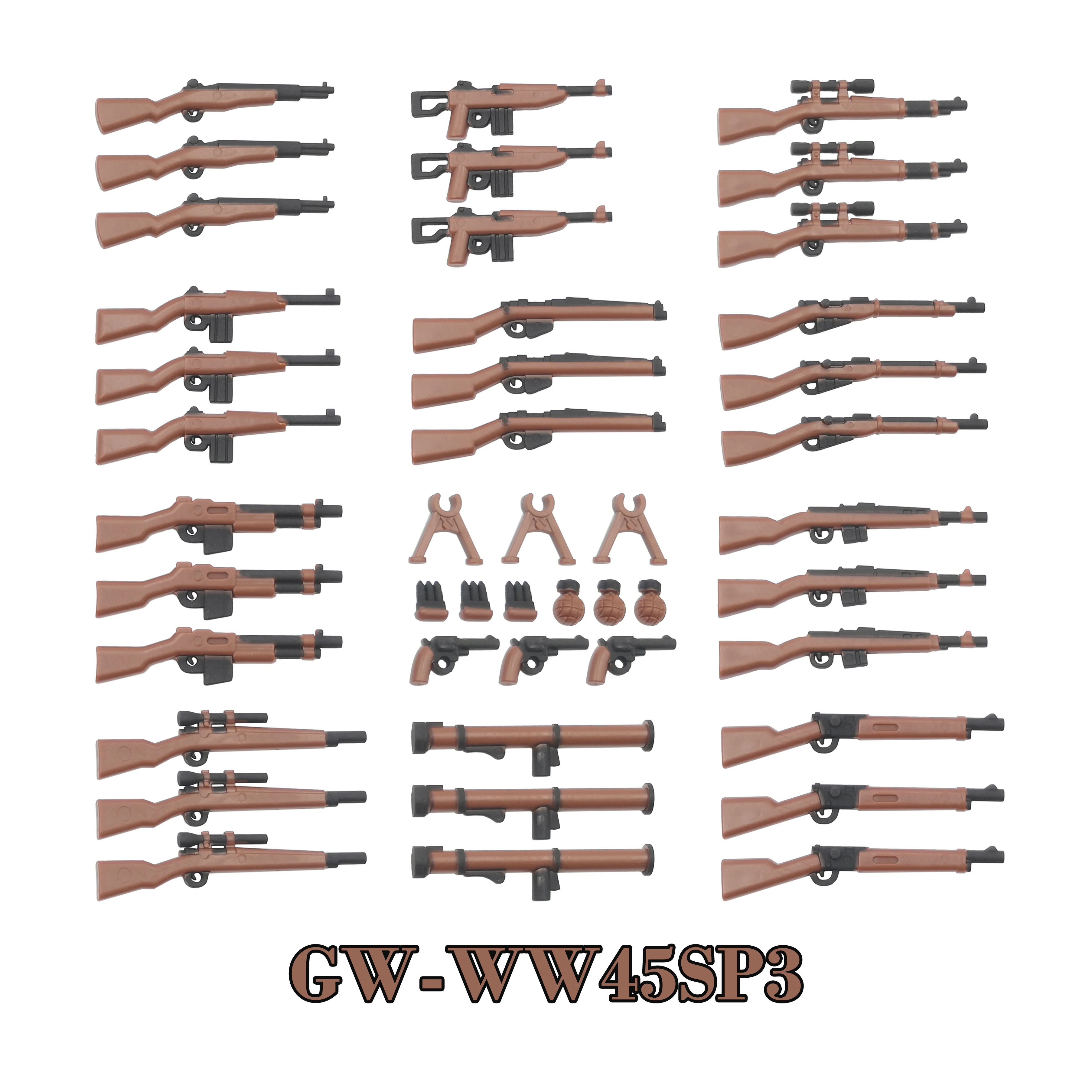 WW2 총 Kar98K PPSh41 소총, DIY 무기 무기 군사 군인 그림 Playmobil 모델 빌딩 블록 벽돌, 어린이 키즈 선물 완구