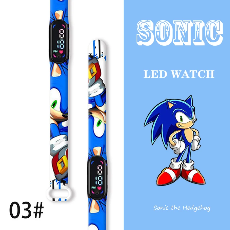 소닉 워치 액션 피규어, 에이미 로즈 섀도우, 어린이 스포츠 손목 밴드, 방수 어린이 디지털 시계, 소년 LED 시계 선물
