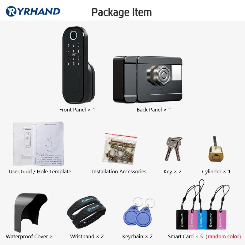 Tuya-스마트 잠금 방수 와이파이 지문 림, 스마트 카드 디지털 코드 전자 도어 잠금, 홈 보안 장붓구멍