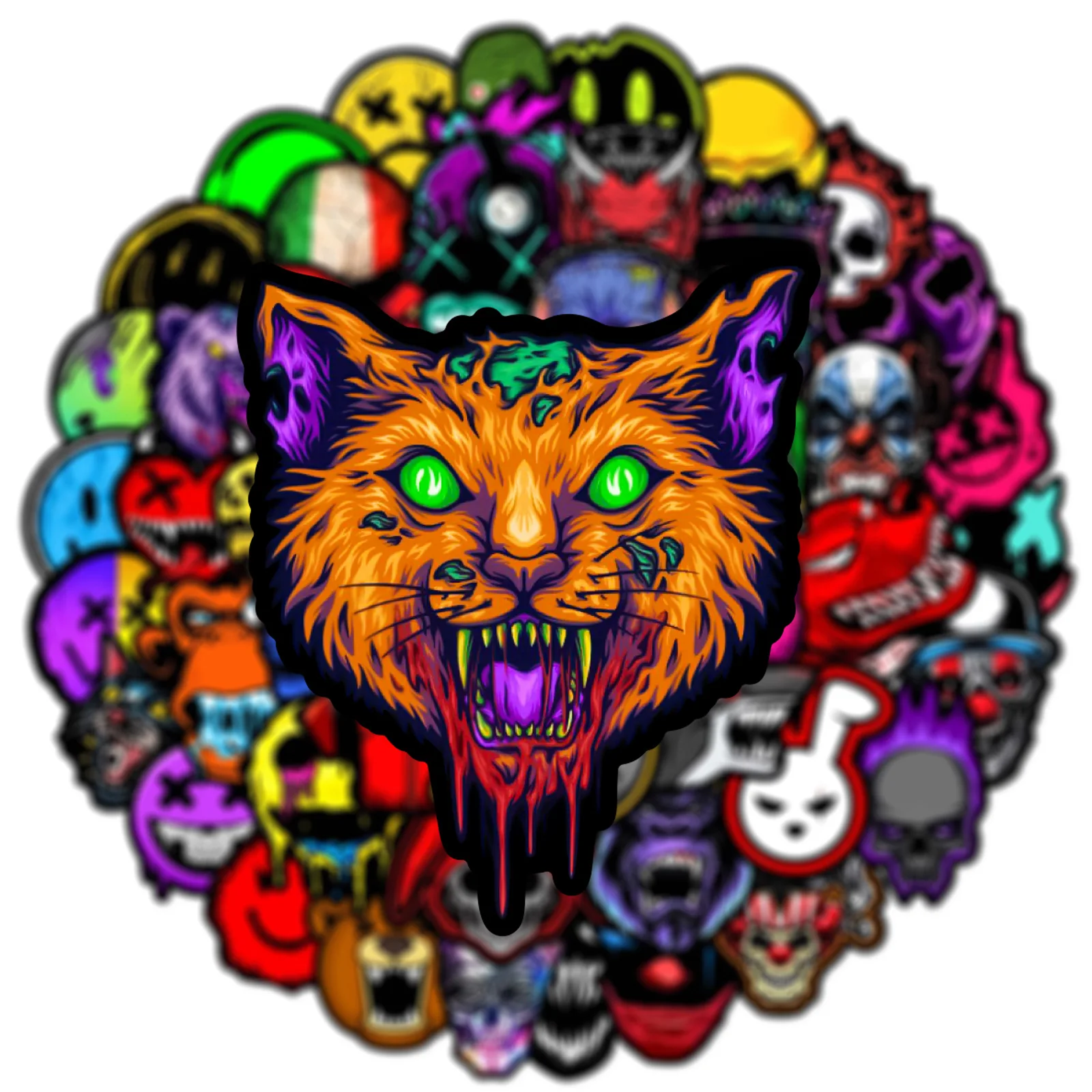 만화 멋진 호러 해골 그래피티 스티커, DIY 노트북 휴대폰 기타 스케이트보드 자동차 오토바이 헬멧 데칼 장난감, 10 개, 30 개, 50 개