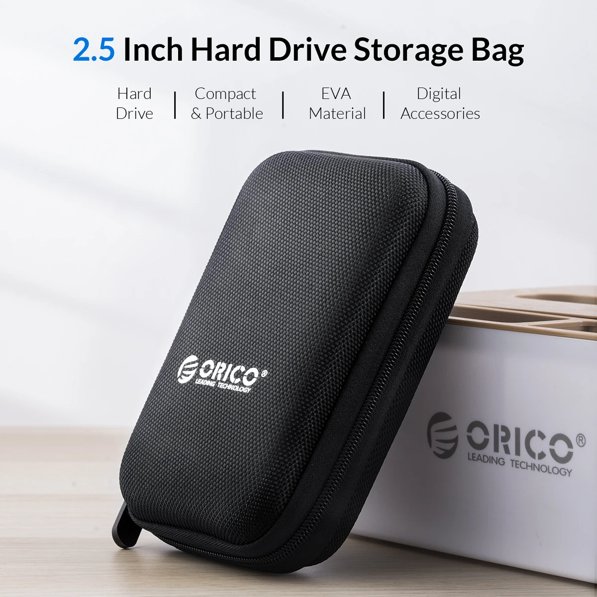 ORICO 2.5 인치 HDD 박스 가방, 휴대용 하드 드라이브 가방, 외장 휴대용 HDD HDD 박스 케이스 보관 보호, 블랙 레드 블루