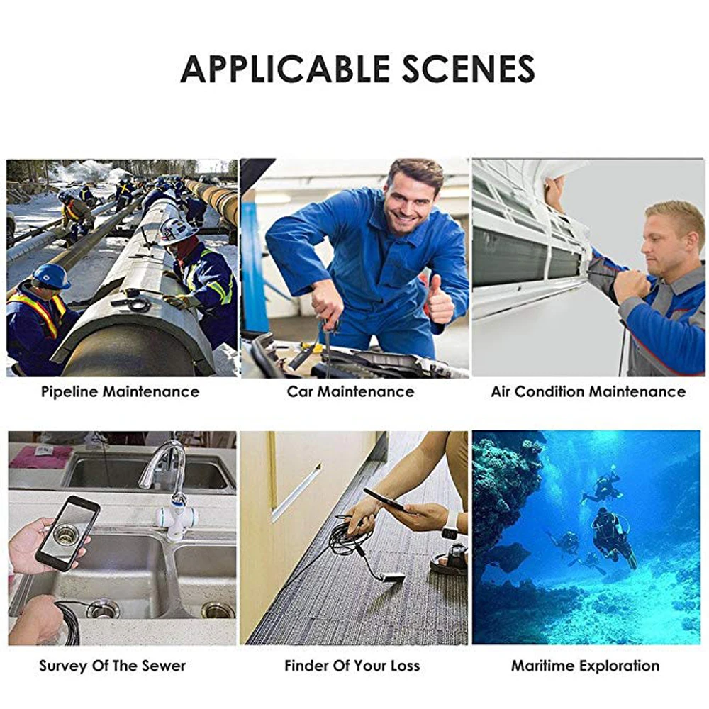 LED 조명 포함 C타입 내시경, 파이프 검사 자동차 수리, 스네이크 케이블 내시경 카메라, 안드로이드 휴대폰용, 6.9mm 렌즈