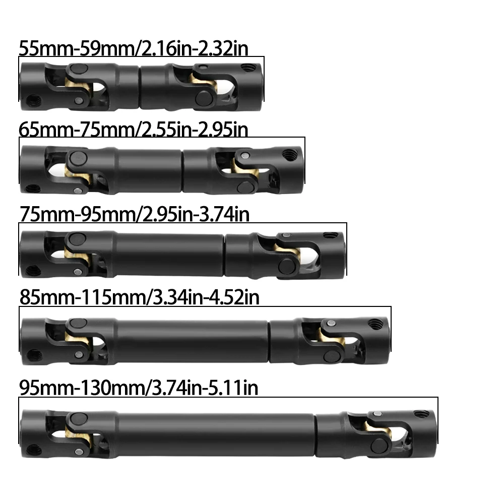 금속 내부 스플라인 드라이브 샤프트 유니버설 조인트 구동축, 1/10 RC 자동차 크롤러 축 SCX10 글래디에이터 YK4082 TRX4 TF2 D110 용