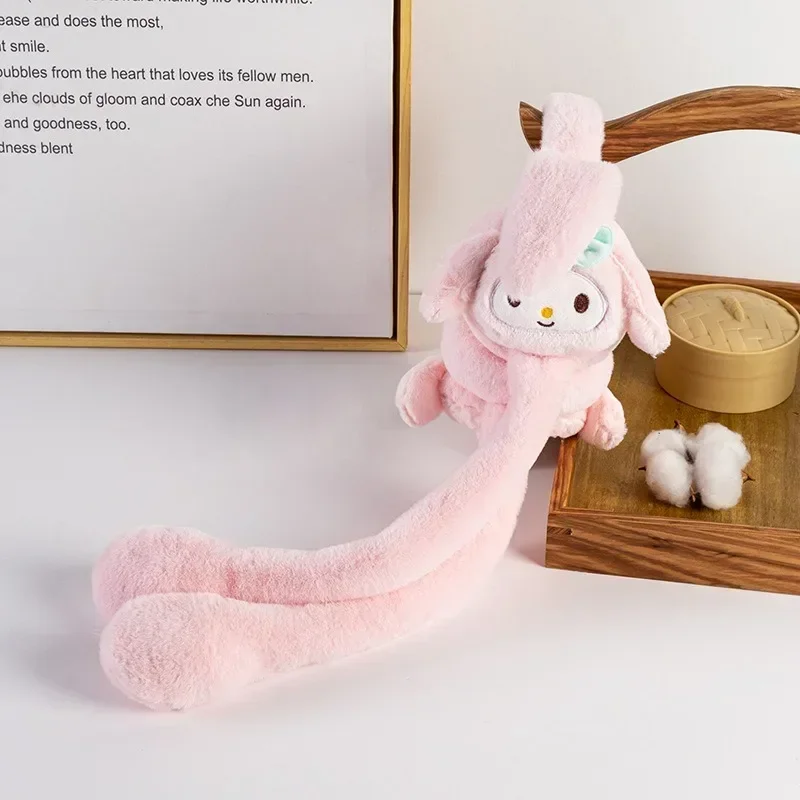 애니메이션 산리오 쿠로미 마이 멜로디 폼푸린 플러시 귀마개, 움직이는 귀가 있는 플러시 이어 워머, 겨울 따뜻한 동결 방지 귀마개, 신제품