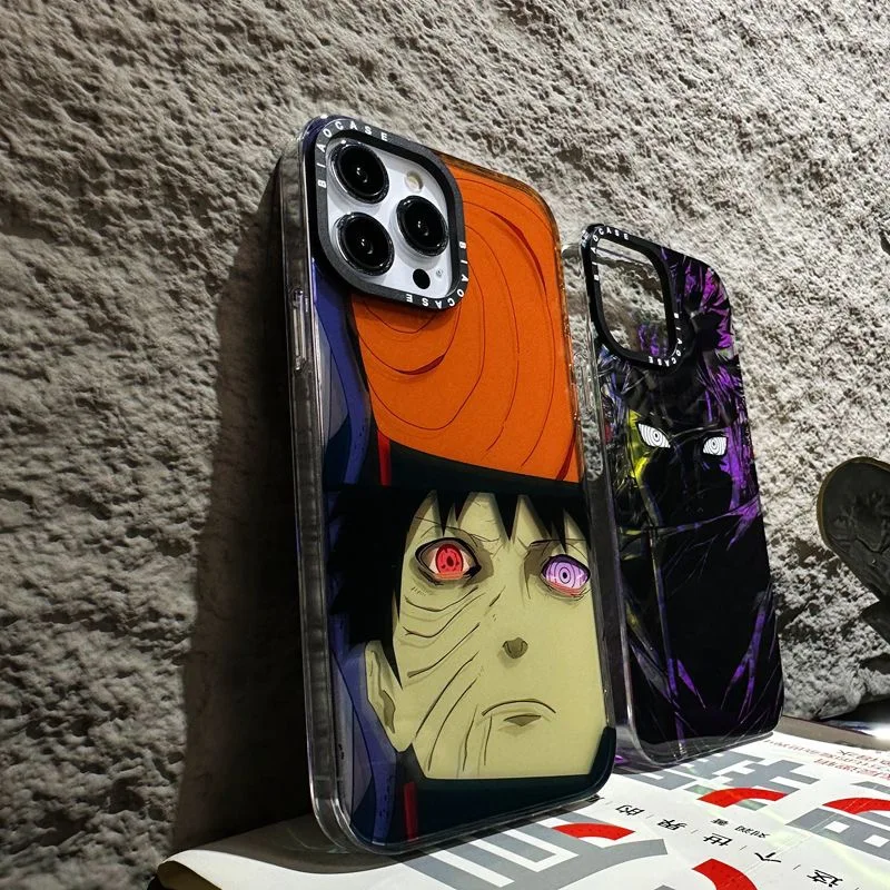 휴대폰 케이스, 레이저 그라디언트 색상, 나루토, 카메룬, 아이폰용, 아이폰 14, 13, 12 프로 맥스용, 후면 커버