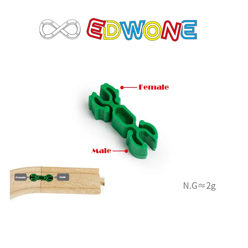 너도밤 나무 나무 철도 트랙 액세서리 나무 홀더 플라스틱 커넥터 맞는 브랜드 나무 트랙 완구 어린이를위한