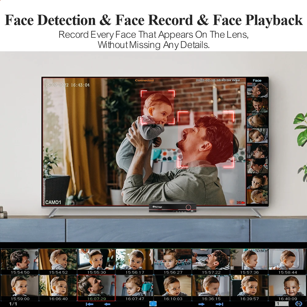 Techage 감시 카메라 시스템, 사람 감지 적신호 경보, P2P 비디오 오디오 CCTV 카메라, H.265 8CH PoE NVR 키트, 4K 8MP