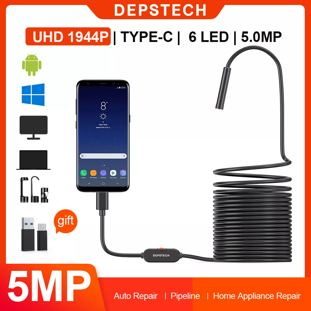 DEPSTECH-USB/무선 자동차 내시경 미니 내시경 카메라, 스마트폰 안드로이드 iOS 윈도우즈용 2MP / 5MP IP67 WiFi 내시경 title=DEPSTECH-USB/무선 자동차 내시경 미니 내시경 카메라, 스마트폰 안드로이드 iOS 윈도우즈용 2MP / 5MP IP67 WiFi 내시경 