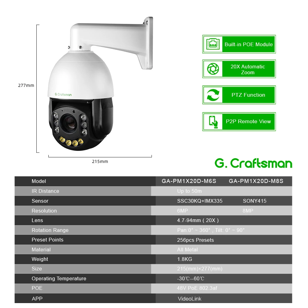 20X PTZ 4K IP 카메라 줌 4.7-94mm 듀얼 광원 POE 소니 센서 보안 CCTV 비디오 감시, Hikvision 호환