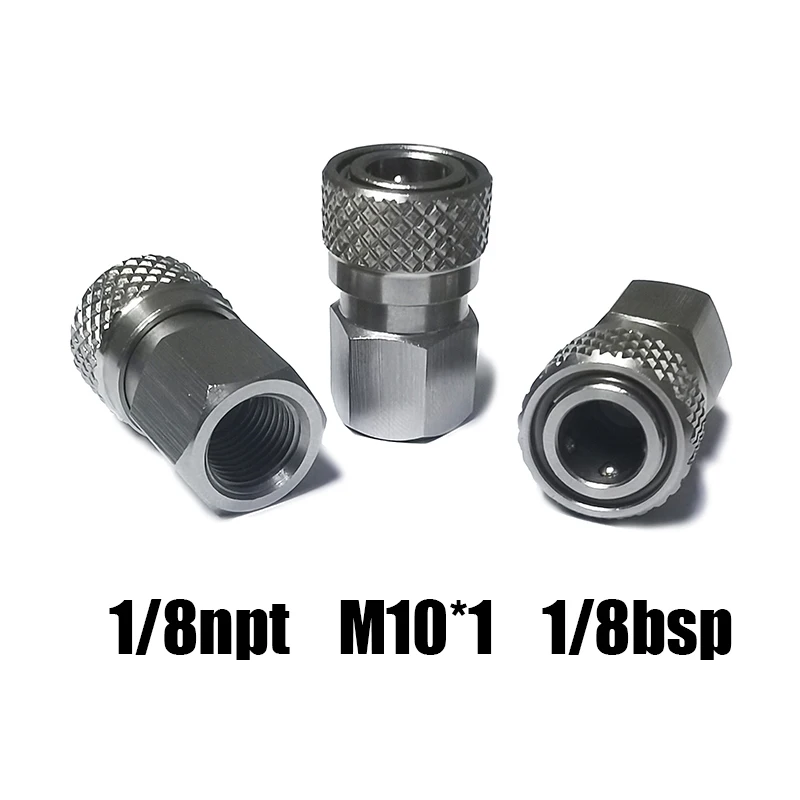 HPA 빠른 연결 수암 어댑터, 스테인리스 스틸, 8mm 충전 니플, 고압 1/8NPT 1/8BSP M10 * 1 M8 * 1